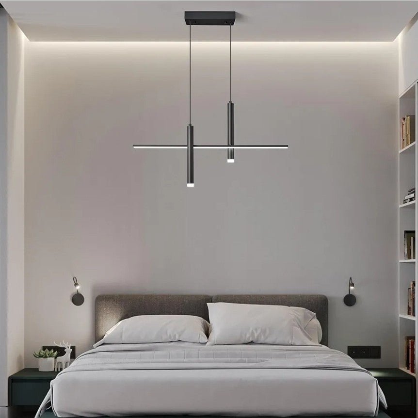 Modern LED Linear Pendant Light with Dual Spotlights Dimmable Pendant Lights - Horizon Endless