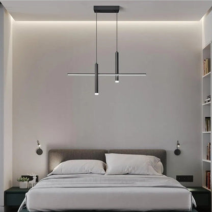 Modern LED Linear Pendant Light with Dual Spotlights Dimmable Pendant Lights - Horizon Endless
