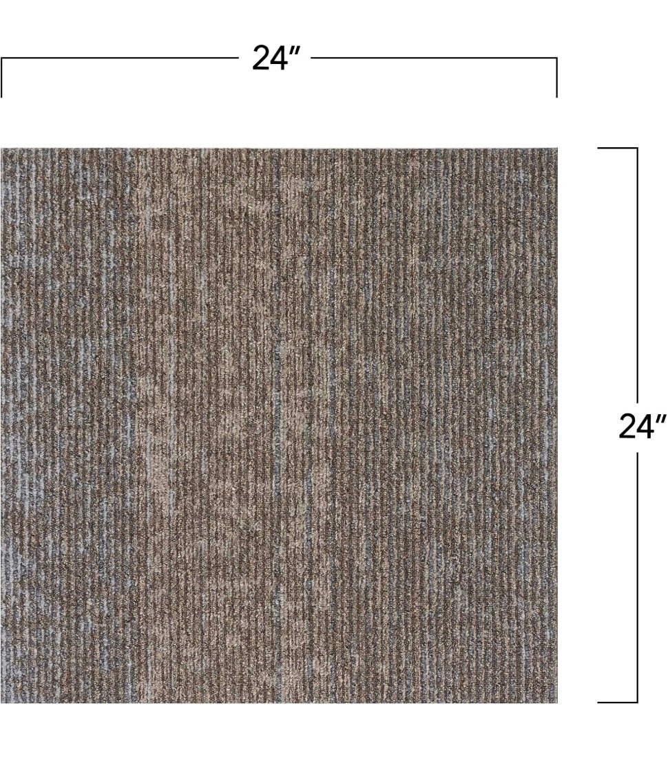 Mohawk Elite Virginia Highland Textured Loop Carpet Tiles - Cushioned Backing, 24x24" - Horizon Endless