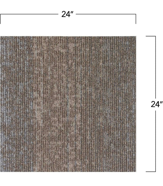 Mohawk Elite Virginia Highland Textured Loop Carpet Tiles - Cushioned Backing, 24x24" - Horizon Endless
