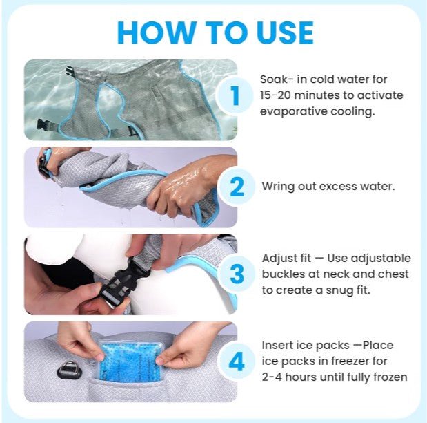 Mora Pets Dog Cooling Vest & Harness for Small Dogs - Ice Pack Included! - Horizon Endless