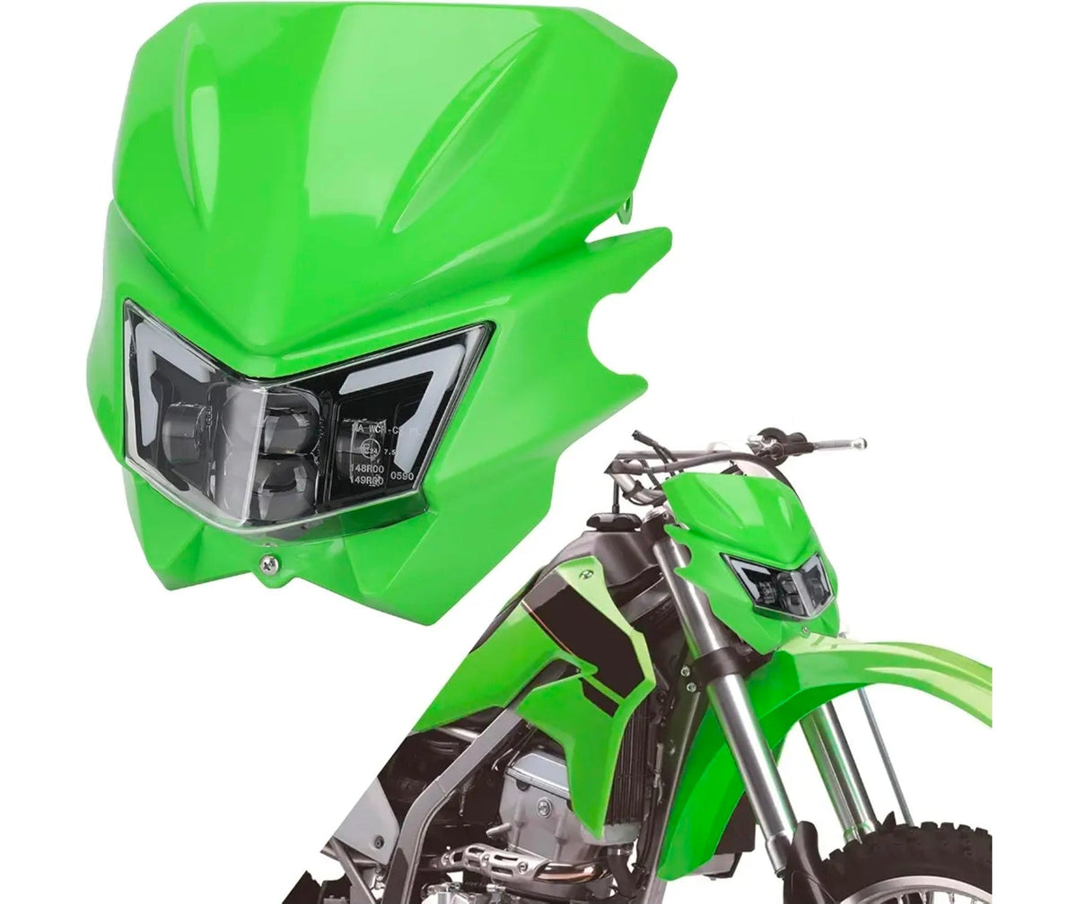 Motorcycle LED Headlight Head Light Lamp Headlamp Kit for KX125 KX250 KXF250 KXF450 KLX200 KLX250 KLX450 KX65 KX85 Dirt Bike Green Dirt Bike LED Head light for KX125 KX250 KXF250 KXF450 KLX200 KLX250 KLX450 KX65 KX85 Green - Horizon Endless