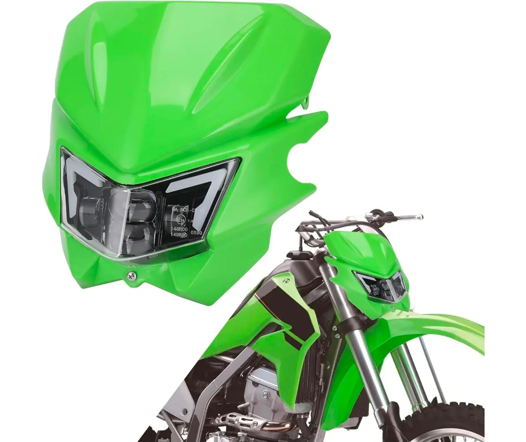 Motorcycle LED Headlight Head Light Lamp Headlamp Kit for KX125 KX250 KXF250 KXF450 KLX200 KLX250 KLX450 KX65 KX85 Dirt Bike Green Dirt Bike LED Head light for KX125 KX250 KXF250 KXF450 KLX200 KLX250 KLX450 KX65 KX85 Green - Horizon Endless