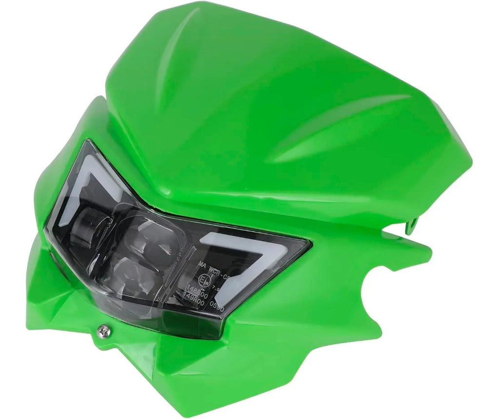 Motorcycle LED Headlight Head Light Lamp Headlamp Kit for KX125 KX250 KXF250 KXF450 KLX200 KLX250 KLX450 KX65 KX85 Dirt Bike Green Dirt Bike LED Head light for KX125 KX250 KXF250 KXF450 KLX200 KLX250 KLX450 KX65 KX85 Green - Horizon Endless