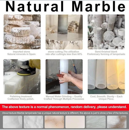 Natural Alabaster Pendant Lights, H-11in Pendant Light Fixtures, Marble Squar... - Horizon Endless