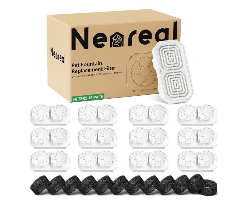Neareal Official 12-Pack Replacement Filter Set for 108oz Cat Fountain - Horizon Endless