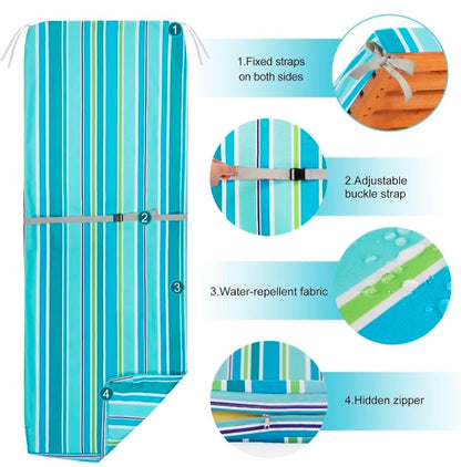 Outdoor Chaise Lounge Covers - Water Repellent & UV Resistant, 77"x22" - 2 Pack - Horizon Endless