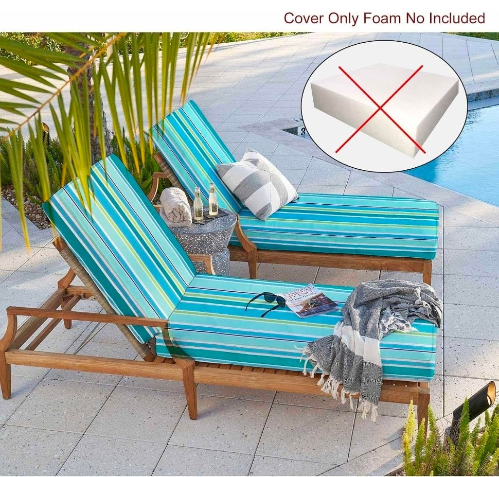 Outdoor Chaise Lounge Covers - Water Repellent & UV Resistant, 77"x22" - 2 Pack - Horizon Endless