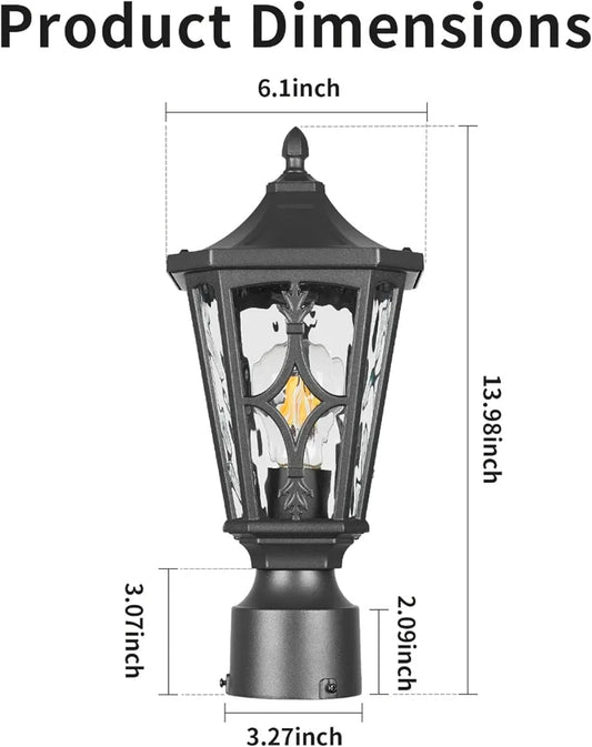 Vintage Post Lantern - Waterproof Outdoor Light for Garden Pathway Lighting - Horizon Endless