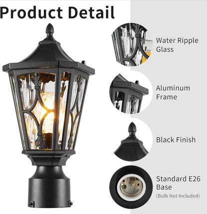 Vintage Post Lantern - Waterproof Outdoor Light for Garden Pathway Lighting - Horizon Endless