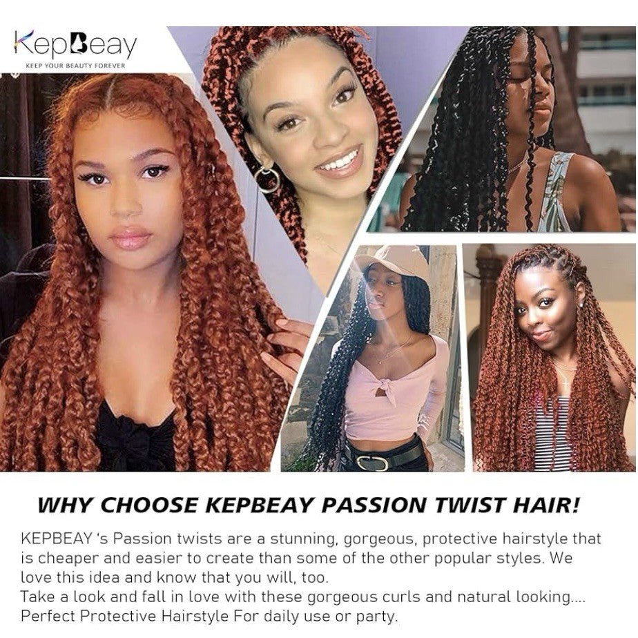 Passion Twist Hair Extensions 24” Inch 7 Packs NEW Waterwave Crochet Hair Braids - Horizon Endless