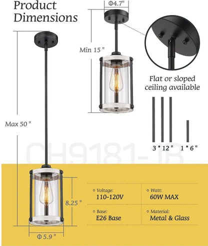 Modern Farmhouse Pendant Light, Oak White Finish, Kitchen Island Lighting - Horizon Endless