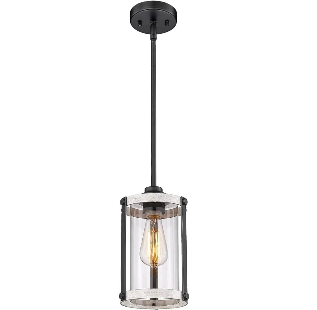 Modern Farmhouse Pendant Light, Oak White Finish, Kitchen Island Lighting - Horizon Endless