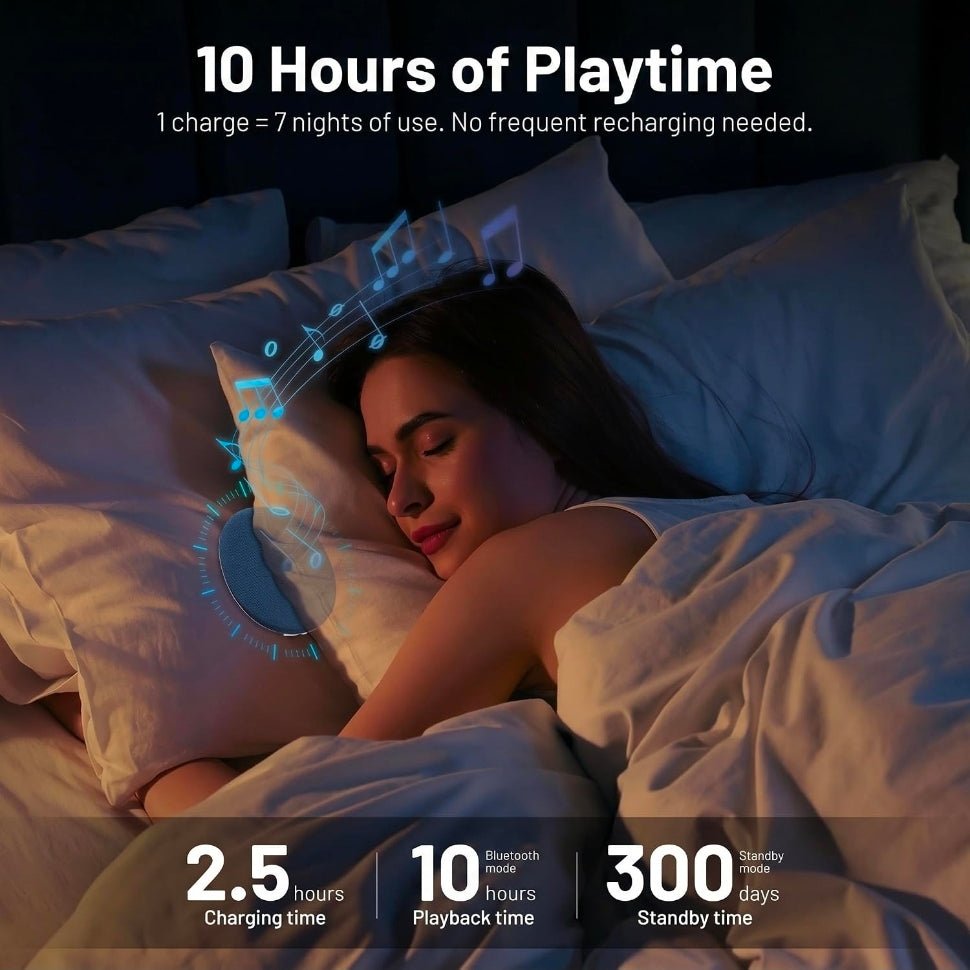 Pillow Speaker for Sleeping, Ultra-Thin Portable Bluetooth 6.0 Blue - Horizon Endless