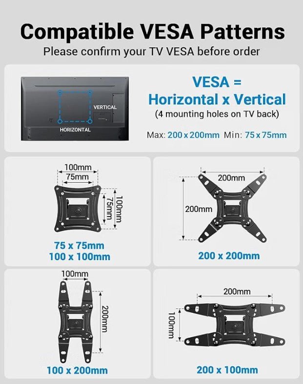 Pipishell Full Motion Wall Mount - Echo Show Compatible for 13"-43" TVs - Horizon Endless