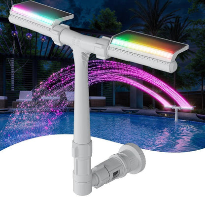 POOLHACKER Solar Pool Fountain with 10-Color LED Lights & Remote Control - Horizon Endless