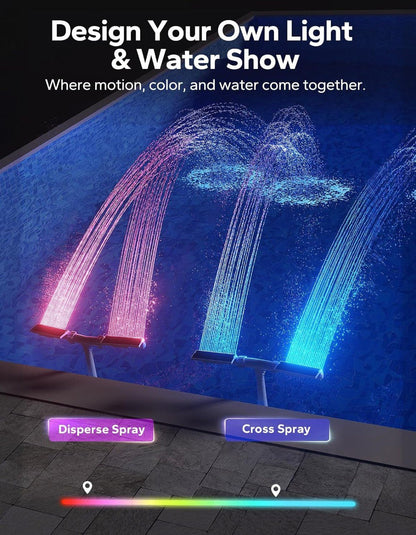 POOLHACKER Solar Pool Fountain with 10-Color LED Lights & Remote Control - Horizon Endless
