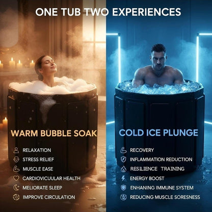Portable Bathtub for Adult, Foldable Soaking Bathtub for Hot SPA&Ice Bath, Folda - Horizon Endless