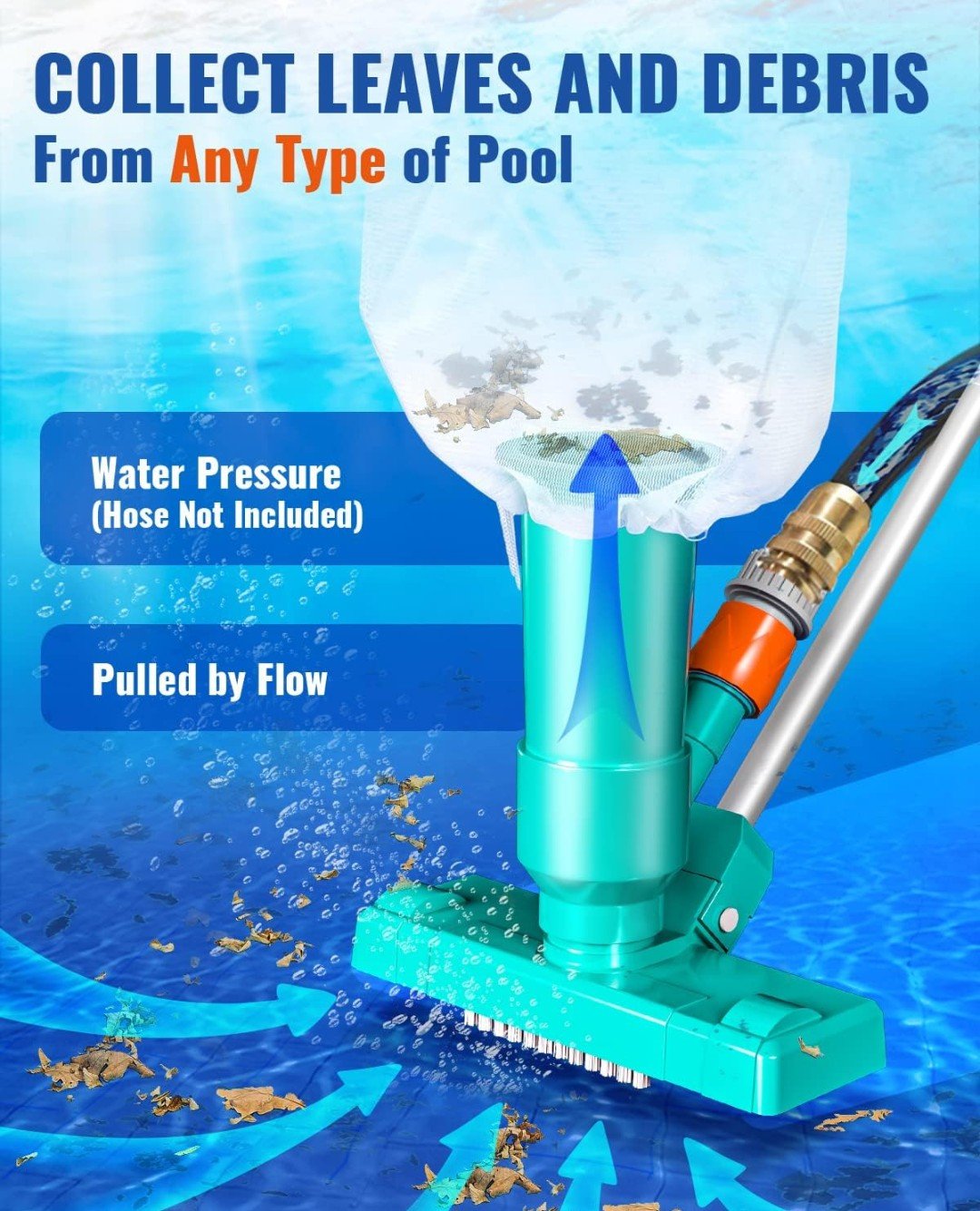 Portable Pool Vacuum & Manual Cleaner for Easy Above Ground Pool Maintenance - Horizon Endless