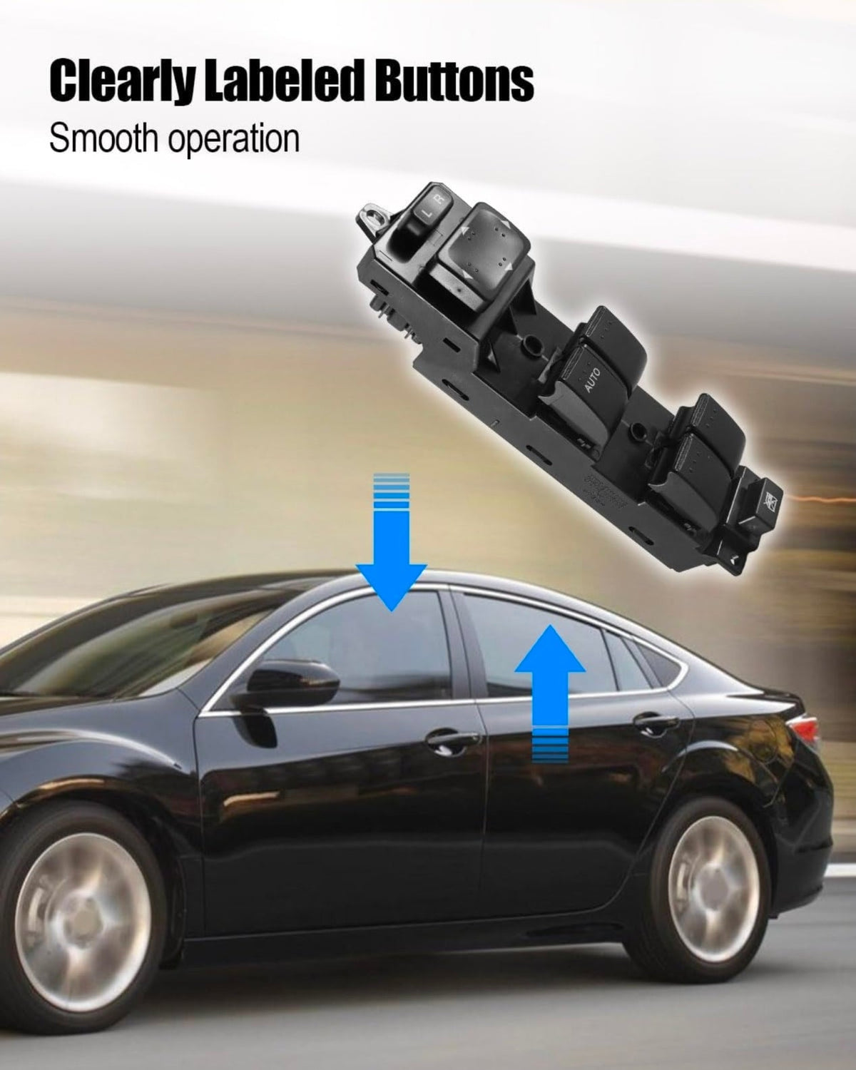 Power Window Switch Drive Side Fit for Mazda 6 2010-2013 Replace GEA366350 GEA366350A DWS858 1S15698, Black, Window Control Switch - Horizon Endless