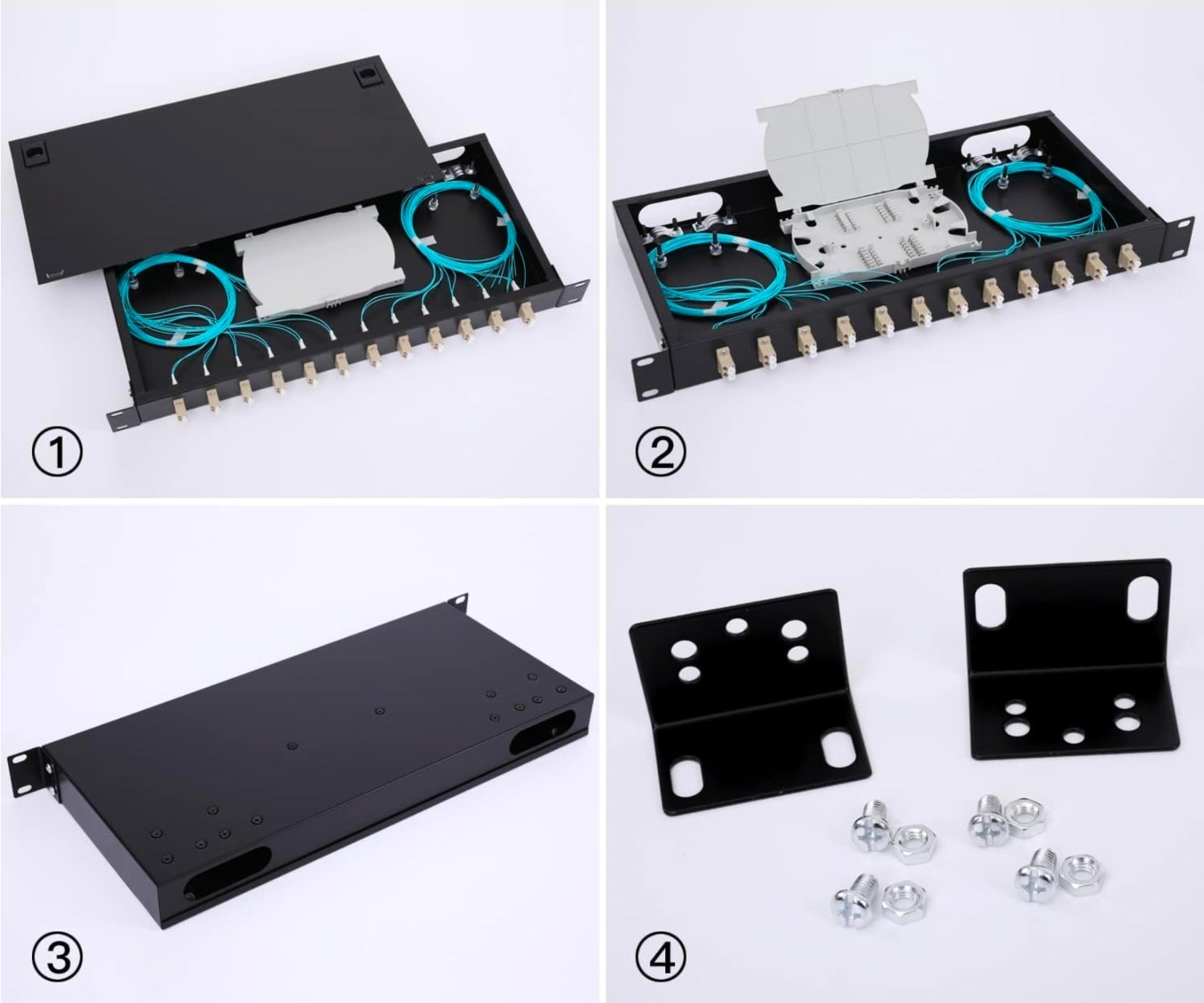 Premium LC-OM3 12 Duplex Fiber Enclosure Rack Mount Box with LC-UPC Kit - Professional solution - Horizon Endless