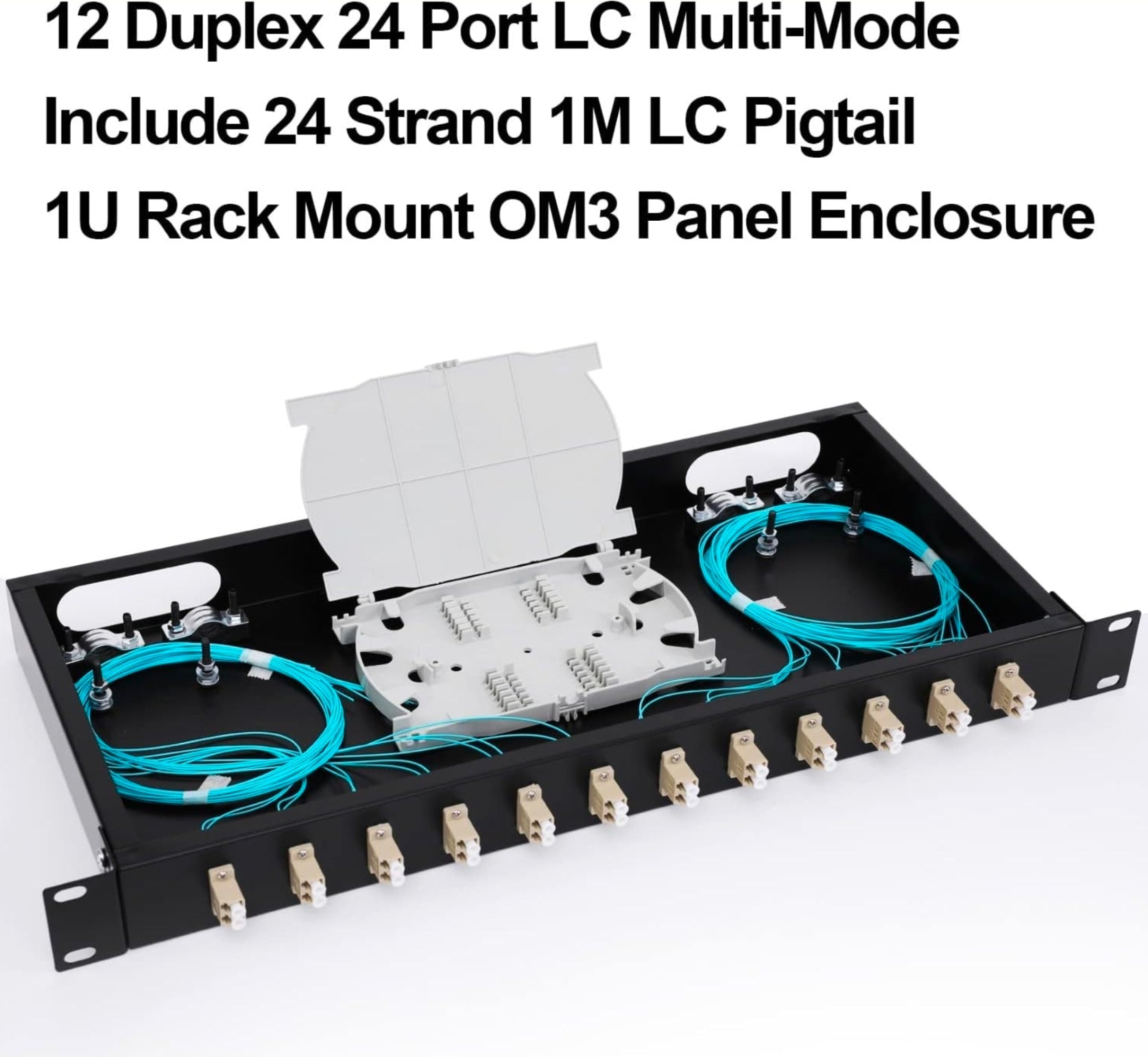 Premium LC-OM3 12 Duplex Fiber Enclosure Rack Mount Box with LC-UPC Kit - Professional solution - Horizon Endless