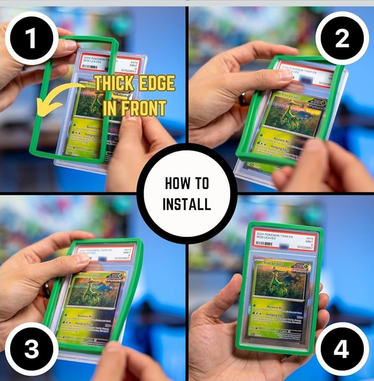 PSA Graded Card Display Skin Bumper Guard Protector Pokemon Slab Blue 5 Pack - Horizon Endless