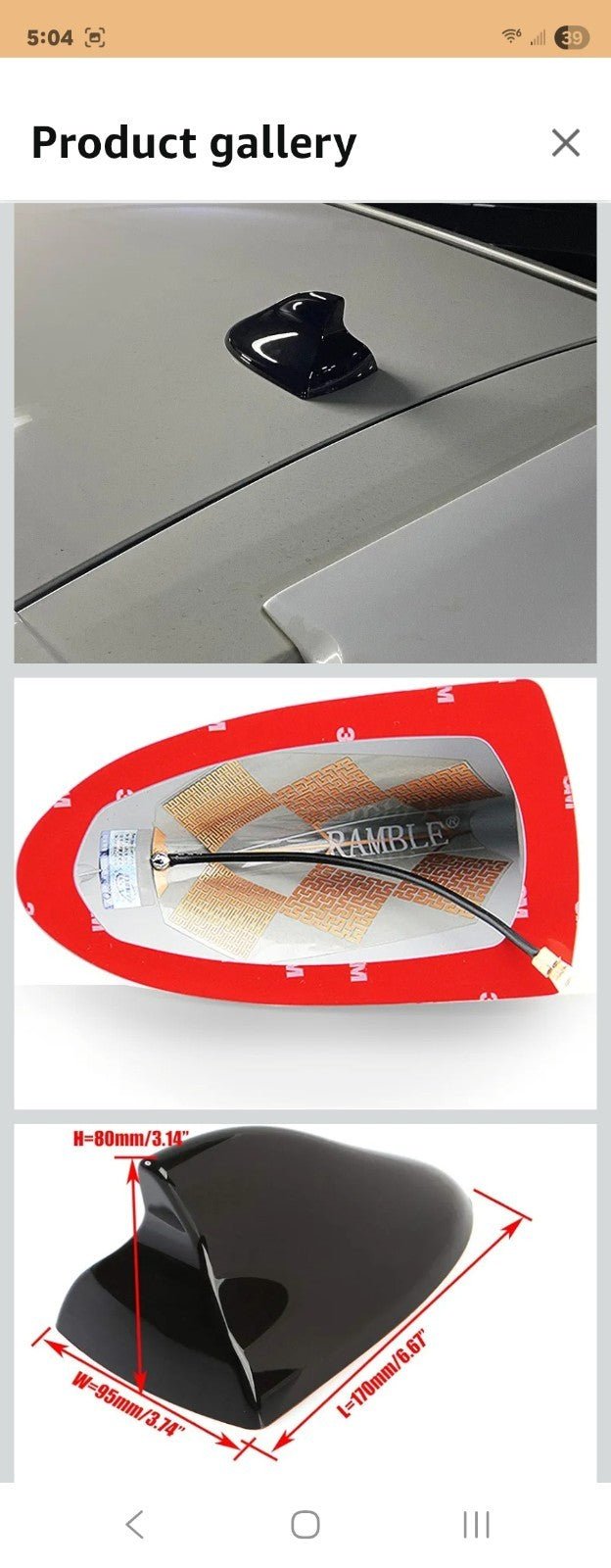 Ramble Car Shark Fin Antenna Roof Radio AM/FM Signal for 2009-15 RAV4 Black - Horizon Endless