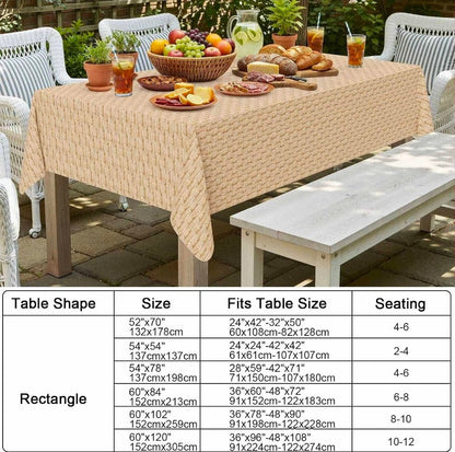 Rectangle Table Cloth, Waterproof Vinyl Tablecloths with Flannel Backing, Wipeable Spillproof Plastic Table Cover for Dining, Indoor and Outdoor (Champagne, 60 "x 84") - Horizon Endless