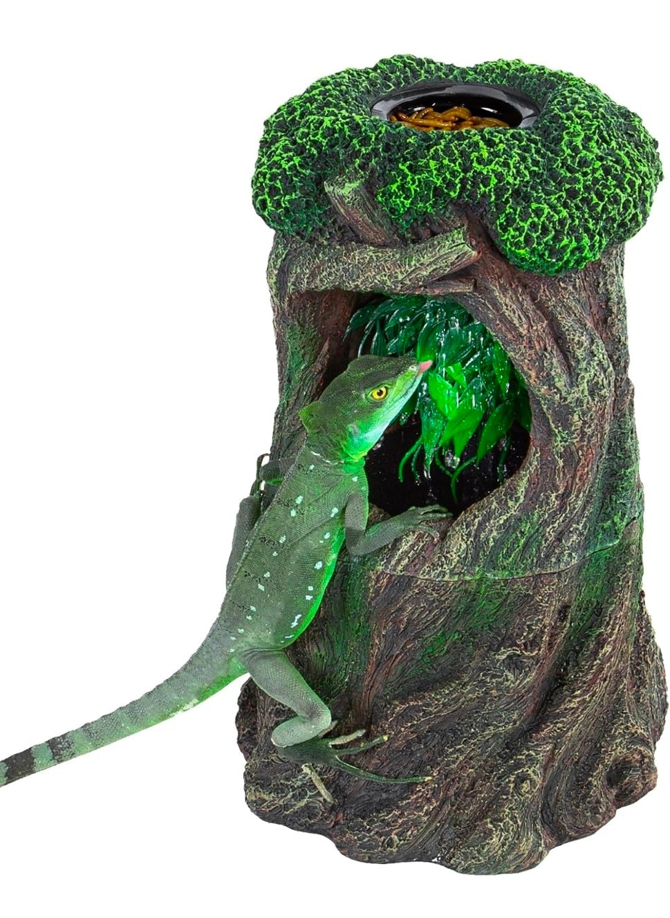 Reptile Waterfall Drinking Fountain with Food Dish, 1000ML Large Reptile Terrarium Water Dispenser for Bearded Dragon Chameleon Gecko Lizard Tree Frog - Horizon Endless