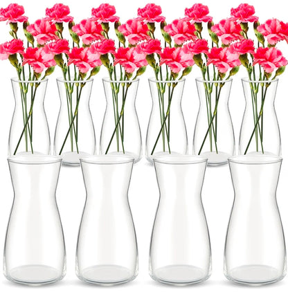 10 Pcs 8'' Tall Clear Glass Flower Vase for Bouquet, Clear
Wide Mouth Vase Bulk, Boho Decorative Vase for Flower Bouquets, Rustic Home Decor, Wedding Centerpieces, Housewarming Gift