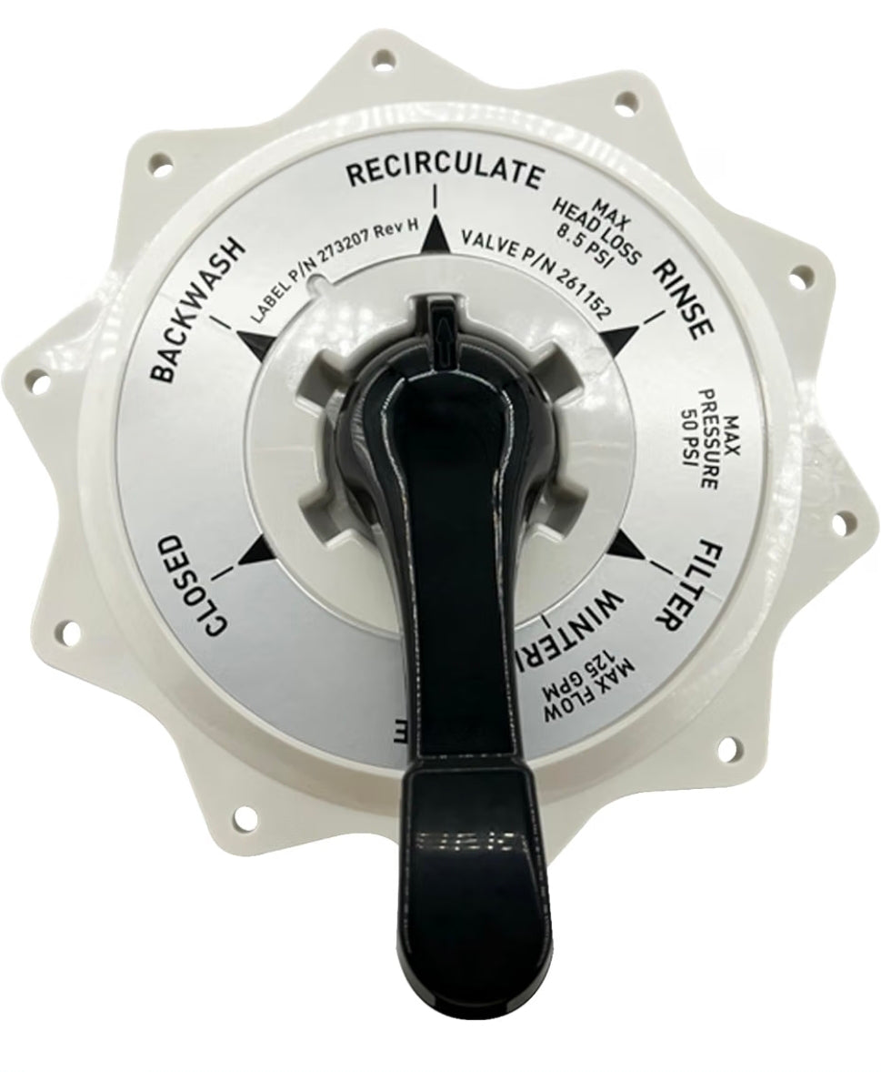 270067 2-Inch Top Valve Assembly 261055 261152
Replacement for Hiflow Top and Side Mount Pool Spa Multiport Valve 261055 261152