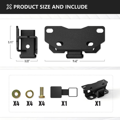 Tow Hitch 2 Inch, for Lexus GX460 Tow Hitch, 2 Inch Receiver, Class 3 Trailer Hitch Compatible with 2010-2024 Lexus GX460 GX 460 Hitch Receiver with Cover, Black Power Coat Towing Combo