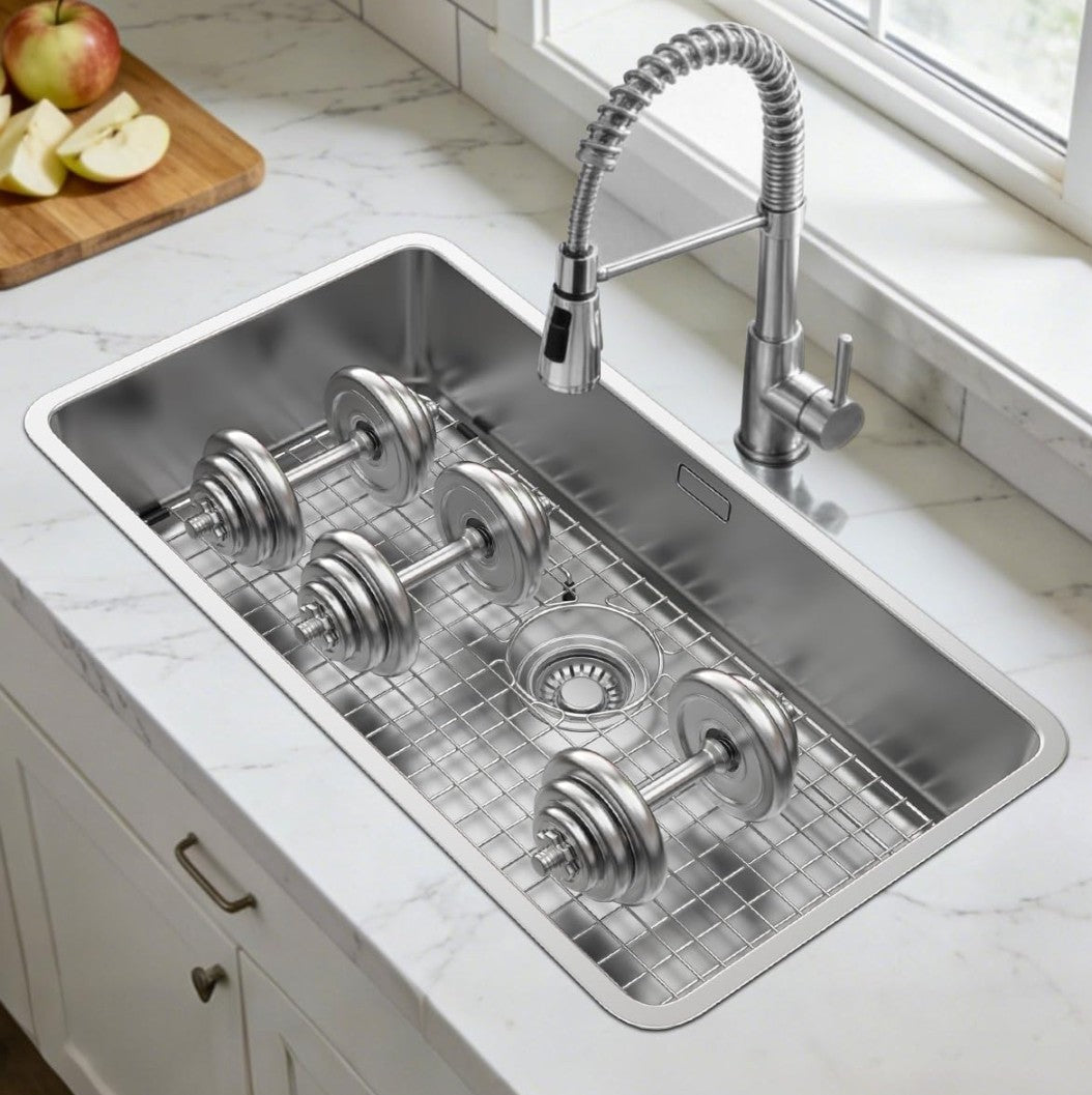 29.5" x 15.56" Stainless Steel Sink Bottom Grid | Centered Drain