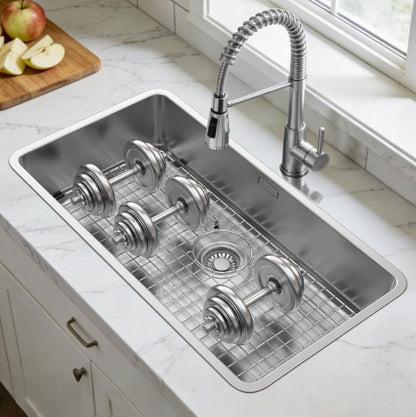29.5" x 15.56" Stainless Steel Sink Bottom Grid | Centered Drain