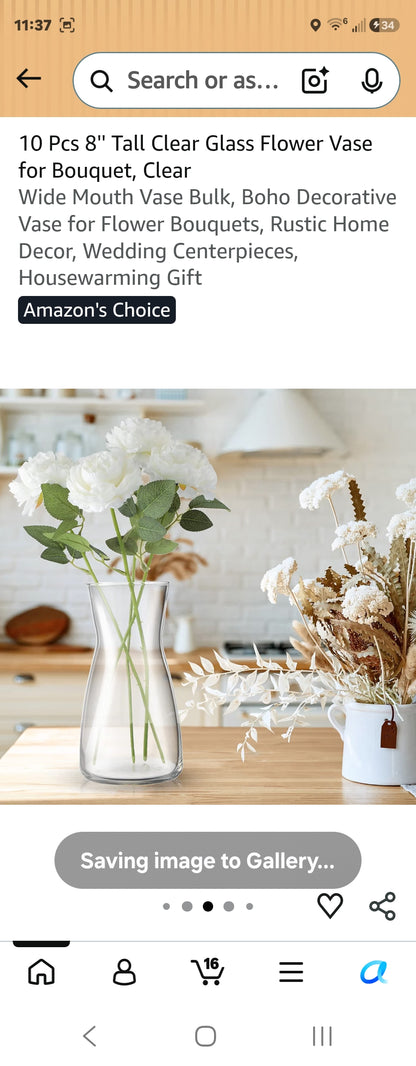 10 Pcs 8'' Tall Clear Glass Flower Vase for Bouquet, Clear
Wide Mouth Vase Bulk, Boho Decorative Vase for Flower Bouquets, Rustic Home Decor, Wedding Centerpieces, Housewarming Gift