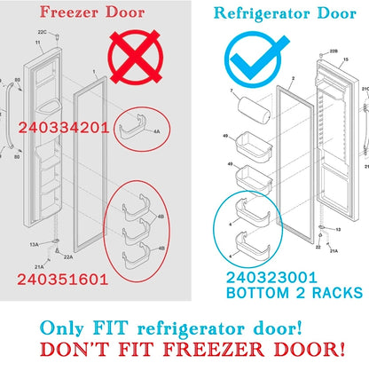 2 pack 240323001 Refrigerator Door Bin, 15.95in Side Fit for frigidaire
Replacement for AP2115741, PS429724, AH429724, 240323007, fits most Frigidaire & Kenmore (NOT freezer door) , Easy install