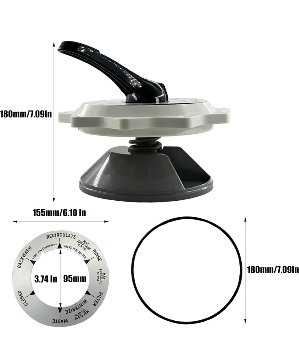 270067 2-Inch Top Valve Assembly 261055 261152
Replacement for Hiflow Top and Side Mount Pool Spa Multiport Valve 261055 261152