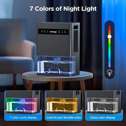 106 OZ Large Capacity Dehumidifier for Home, 1000 Sq. Ft. Coverage
Quiet Portable Dehumidifier for Basement Bedroom Bathroom RV with Auto Shut Off, Timer, Sleep Mode, 7 Color LED Light, Black