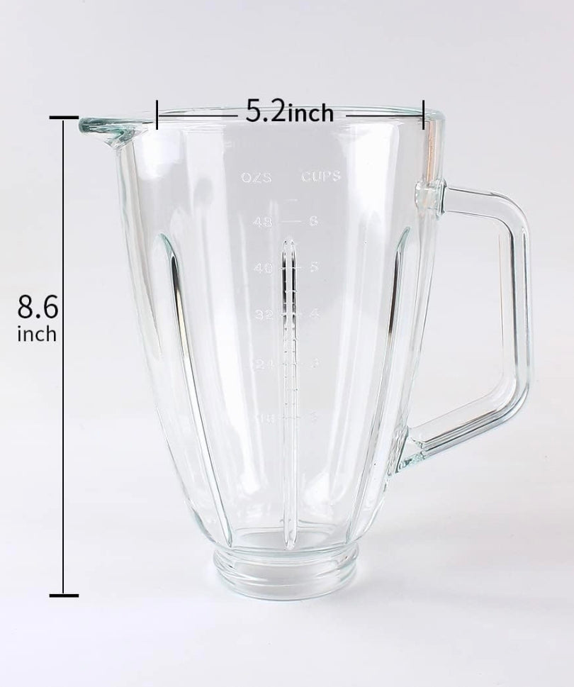 Replacement parts Glass Jar with lid, Compatible with Hamilton Beach Blenders (6cups)