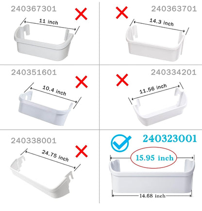 2 pack 240323001 Refrigerator Door Bin, 15.95in Side Fit for frigidaire
Replacement for AP2115741, PS429724, AH429724, 240323007, fits most Frigidaire & Kenmore (NOT freezer door) , Easy install