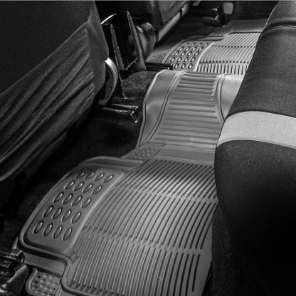 Car Floor Mats - Heavy-Duty Rubber Floor Mats for Cars, Universal Fit Rear Set, Trimmable Automotive Floor Mats, ClimaProof Floor Mats For Most Sedan, SUV, Truck Floor Mats Gray