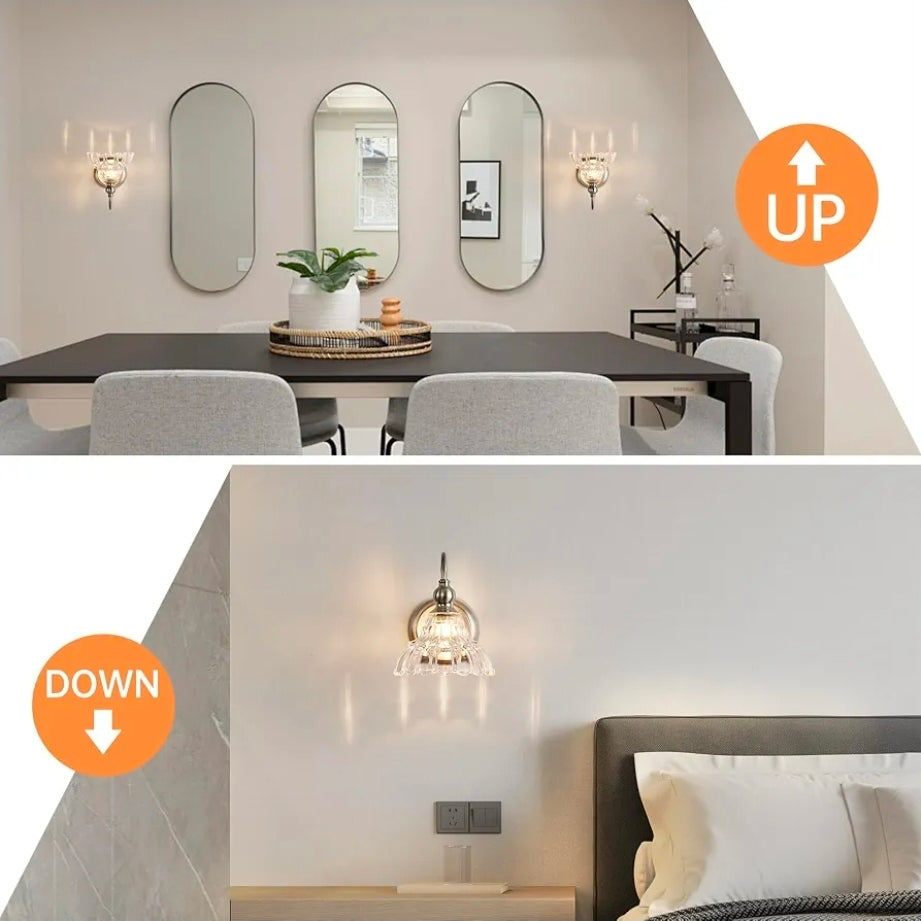 Brushed Nickel Wall Sconce Bathroom Wall Light Fixtures Modern Vanity Lights for Bathroom Bedroom