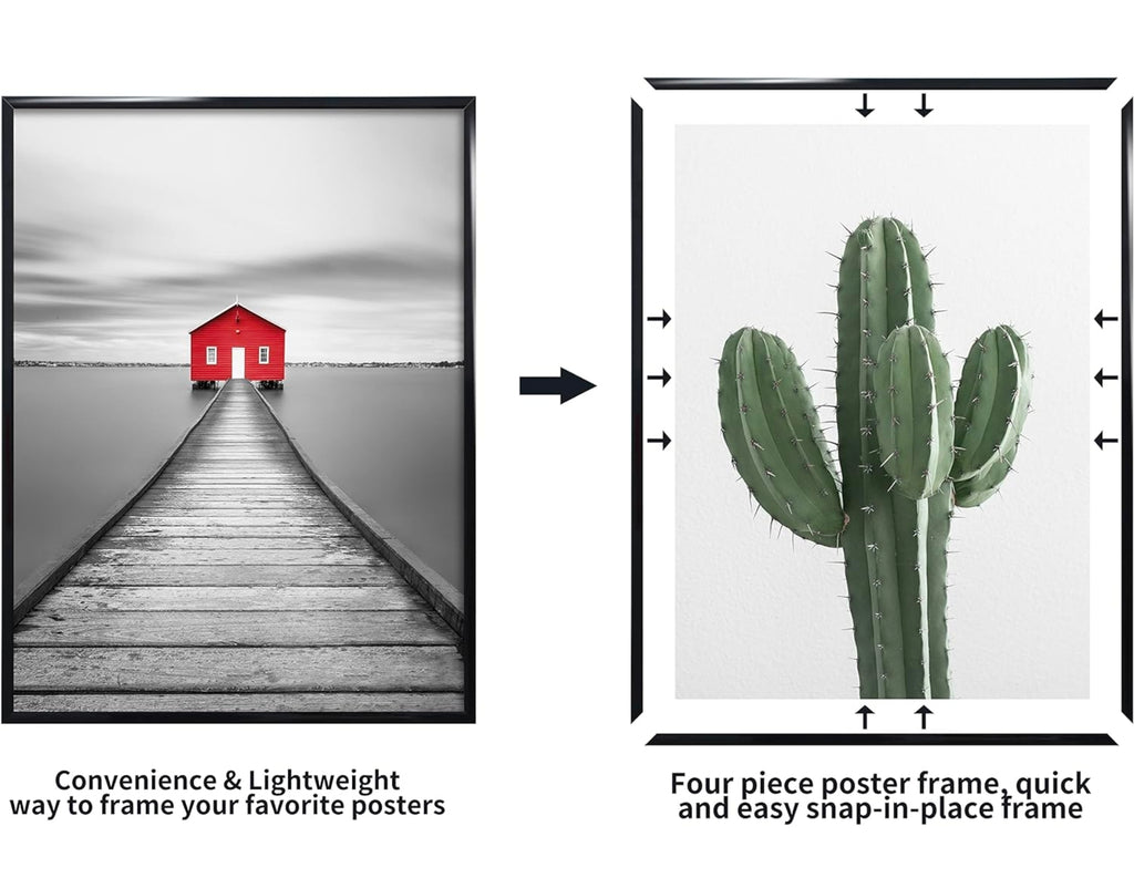 22.375 x 34 Poster Frame 3 Pack, Black for Horizontal or Vertical Wall Mounting, Sturdy and Scratch-proof