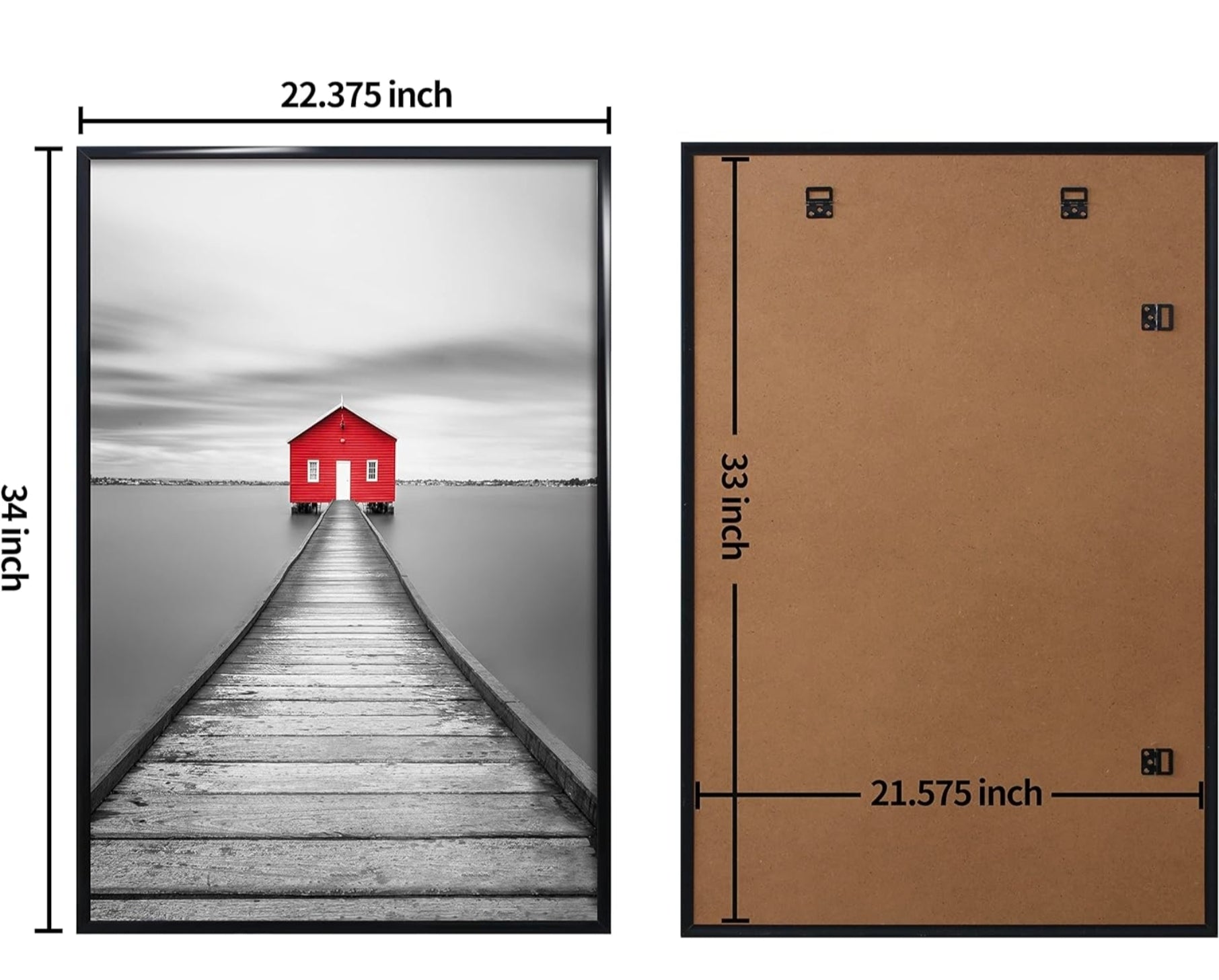 22.375 x 34 Poster Frame 3 Pack, Black for Horizontal or Vertical Wall Mounting, Sturdy and Scratch-proof