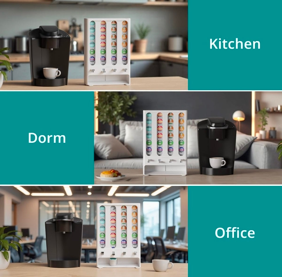 K Cup Holder Creative Coffee Pods Storage Stand Vending-Style K Pod Dispenser K Cup Organizer for 28 Pods