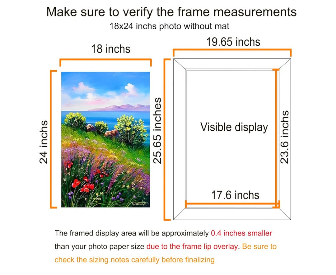 18x24 Frame – Classic Rustic Wood Wall Picture Frame, Single (Brown)