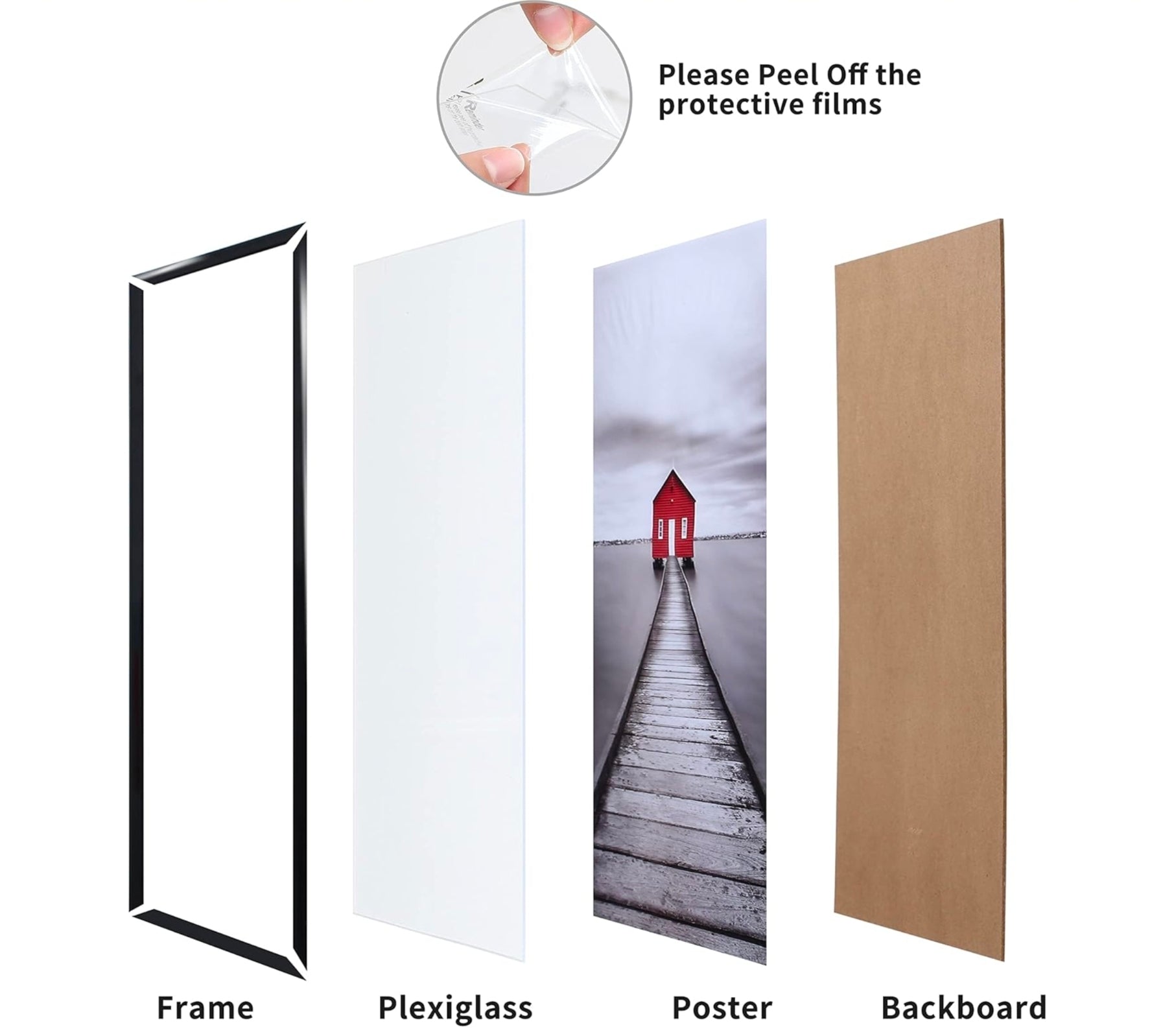 22.375 x 34 Poster Frame 3 Pack, Black for Horizontal or Vertical Wall Mounting, Sturdy and Scratch-proof