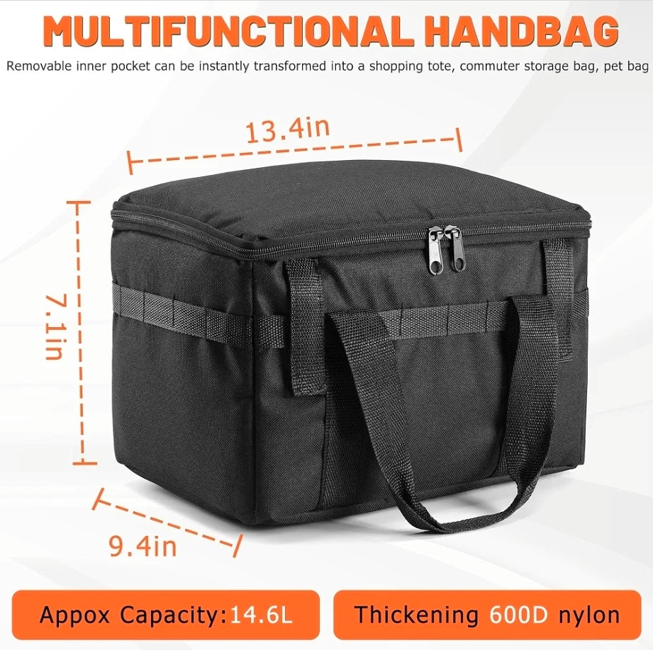 Bike Basket Front with Removable Liner Bag, Large Bicycle Front Basket for Men Women, Heavy Duty Metal Bike Cargo Basket for Adult Bikes, Ebike, Electric Bike, Mountain Bike, City Bike, Cruiser