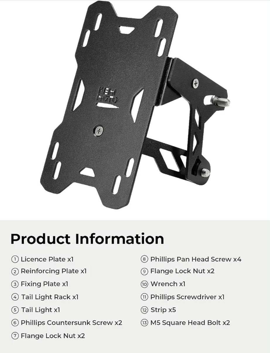 KEMIMOTO Side Mount License Plate with LED Signal Fit for Sportster S
Tail Tidy License Plate Bracket Holder Mount Compatible with Sportster S RH1250 2021 2022 2023 2024 2025
